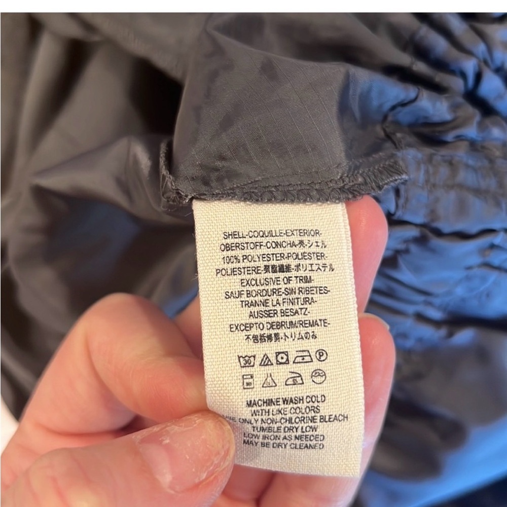 Free people rain / windbreaker charcoal grey zip up jacket rip stop parachute - Picture 9 of 10